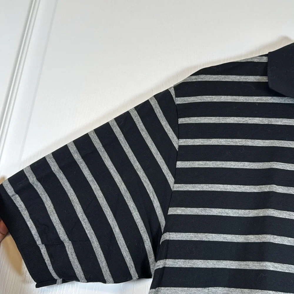 Polo Golf Ralph Lauren Black Stripe Polo Shirt Size Med EUC #2711